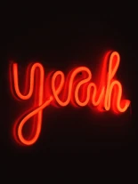 GloboStar® 78589 Φωτιστικό Ταμπέλα Φωτεινή Επιγραφή NEON LED Σήμανσης YEAH 5W με Καλώδιο Τροφοδοσίας USB - Μπαταρίας 3xAAA (Δεν Περιλαμβάνονται) - Κόκκινο