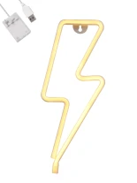 GloboStar® 78590 Φωτιστικό Ταμπέλα Φωτεινή Επιγραφή NEON LED Σήμανσης LIGHT STRIKE 5W με Καλώδιο Τροφοδοσίας USB - Μπαταρίας 3xAAA (Δεν Περιλαμβάνονται) - Θερμό Λευκό 2700K