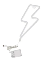 GloboStar® 78590 Φωτιστικό Ταμπέλα Φωτεινή Επιγραφή NEON LED Σήμανσης LIGHT STRIKE 5W με Καλώδιο Τροφοδοσίας USB - Μπαταρίας 3xAAA (Δεν Περιλαμβάνονται) - Θερμό Λευκό 2700K