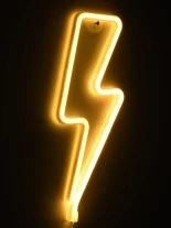 GloboStar® 78590 Φωτιστικό Ταμπέλα Φωτεινή Επιγραφή NEON LED Σήμανσης LIGHT STRIKE 5W με Καλώδιο Τροφοδοσίας USB - Μπαταρίας 3xAAA (Δεν Περιλαμβάνονται) - Θερμό Λευκό 2700K