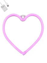GloboStar® 78592 Φωτιστικό Ταμπέλα Φωτεινή Επιγραφή NEON LED Σήμανσης HEART 5W με Καλώδιο Τροφοδοσίας USB - Μπαταρίας 3xAAA (Δεν Περιλαμβάνονται) - Ροζ