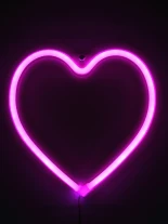 GloboStar® 78592 Φωτιστικό Ταμπέλα Φωτεινή Επιγραφή NEON LED Σήμανσης HEART 5W με Καλώδιο Τροφοδοσίας USB - Μπαταρίας 3xAAA (Δεν Περιλαμβάνονται) - Ροζ