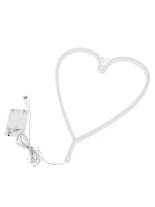 GloboStar® 78593 Φωτιστικό Ταμπέλα Φωτεινή Επιγραφή NEON LED Σήμανσης HEART LINE 5W με Καλώδιο Τροφοδοσίας USB - Μπαταρίας 3xAAA (Δεν Περιλαμβάνονται) - Ροζ