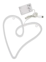 GloboStar® 78594 Φωτιστικό Ταμπέλα Φωτεινή Επιγραφή NEON LED Σήμανσης CALLIGRAPHIC HEART LINE 5W με Καλώδιο Τροφοδοσίας USB - Μπαταρίας 3xAAA (Δεν Περιλαμβάνονται) - Ροζ