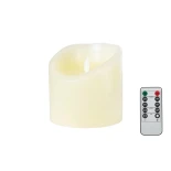 GLOBOSTAR® FIREFLAME 79541 Διακοσμητικό Κερί Παραφίνης με Εφέ Κινούμενης Φλόγας & IR Ασύρματο Χειριστήριο LED 0.5W 25lm 180° DC 3V με 2xAA Μπαταρίες IP20 Θερμό Λευκό 2700K Dimmable - Μπεζ - Μ10 x Π10 x Υ10cm - 2 Χρόνια Εγγύηση