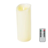 GLOBOSTAR® FIREFLAME 79544 Διακοσμητικό Κερί Παραφίνης με Εφέ Κινούμενης Φλόγας & IR Ασύρματο Χειριστήριο LED 0.5W 25lm 180° DC 3V με 2xAA Μπαταρίες IP20 Θερμό Λευκό 2700K Dimmable - Μπεζ - Μ10 x Π10 x Υ25cm - 2 Χρόνια Εγγύηση