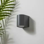 kelvo® MURANO KLV-101-0013 Φωτιστικό Τοίχου / Απλίκα για Λάμπα MR16 με Ντουί GU10 AC 220-240V Αδιάβροχο IP65 - Γκρι Ανθρακί Ματ - Μ8 x Π8 x Υ7cm