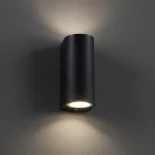 kelvo® MURANO KLV-101-0015 Φωτιστικό Τοίχου / Απλίκα για 2 Λάμπες MR16 με Ντουί GU10 AC 220-240V Αδιάβροχο IP65 - Μαύρο Ματ - Μ8 x Π8 x Υ15cm