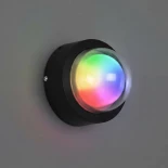 kelvo® NEXA KLV-101-0250 Φωτιστικό Τοίχου / Απλίκα LED 6W 360lm 180° AC 220-240V Αδιάβροχο IP65 Πολύχρωμο RGB+WW Dimmable SPI/TTL Protocol IC UCS512 - Sanan SMD Chip & TÜV SÜD Driver - Μαύρο Ματ - Μ11 x Π8.5 x Υ11cm - 5 Χρόνια Εγγύηση