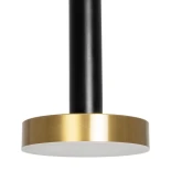 kelvo® ZANE KLV-101-0349 Κρεμαστό Φωτιστικό Οροφής LED 18W 1800lm 120° AC 220-240V IP20 Ρυθμιζόμενο Λευκό CCT με Χειριστήριο από 2700K έως 6000K Dimmable - Lumileds SMD Chip - Σατινέ Χρυσό Βούρτσας & Μαύρο Ματ - Μ15 x Π15 x Υ20cm - 3 Χρόνια Εγγύηση