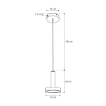 kelvo® ZANE KLV-101-0349 Κρεμαστό Φωτιστικό Οροφής LED 18W 1800lm 120° AC 220-240V IP20 Ρυθμιζόμενο Λευκό CCT με Χειριστήριο από 2700K έως 6000K Dimmable - Lumileds SMD Chip - Σατινέ Χρυσό Βούρτσας & Μαύρο Ματ - Μ15 x Π15 x Υ20cm - 3 Χρόνια Εγγύηση
