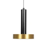 kelvo® ZANE KLV-101-0349 Κρεμαστό Φωτιστικό Οροφής LED 18W 1800lm 120° AC 220-240V IP20 Ρυθμιζόμενο Λευκό CCT με Χειριστήριο από 2700K έως 6000K Dimmable - Lumileds SMD Chip - Σατινέ Χρυσό Βούρτσας & Μαύρο Ματ - Μ15 x Π15 x Υ20cm - 3 Χρόνια Εγγύηση