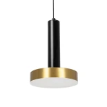 kelvo® ZANE KLV-101-0349 Κρεμαστό Φωτιστικό Οροφής LED 18W 1800lm 120° AC 220-240V IP20 Ρυθμιζόμενο Λευκό CCT με Χειριστήριο από 2700K έως 6000K Dimmable - Lumileds SMD Chip - Σατινέ Χρυσό Βούρτσας & Μαύρο Ματ - Μ15 x Π15 x Υ20cm - 3 Χρόνια Εγγύηση