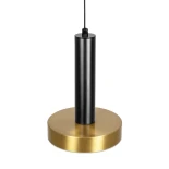kelvo® ZANE KLV-101-0349 Κρεμαστό Φωτιστικό Οροφής LED 18W 1800lm 120° AC 220-240V IP20 Ρυθμιζόμενο Λευκό CCT με Χειριστήριο από 2700K έως 6000K Dimmable - Lumileds SMD Chip - Σατινέ Χρυσό Βούρτσας & Μαύρο Ματ - Μ15 x Π15 x Υ20cm - 3 Χρόνια Εγγύηση