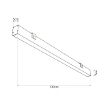 kelvo® ORION KLV-101-0364-V3 Γραμμικό Φωτιστικό Τοίχου / Απλίκα LED 72W 7200lm 120° AC 220-240V IP20 Ρυθμιζόμενο Λευκό CCT με Χειριστήριο από 2700K έως 6000K Dimmable - Lumileds SMD Chip - Χρυσό Πλατίνα - Μ120 x Π5 x Υ7.5cm - 3 Χρόνια Εγγύηση