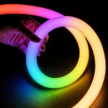 kelvo® AURAFLEX KLV-101-0512 Ψηφιακή Pixel Addressable Ταινία Neon Flex LED 14W/m 840lm/m 360° DC 24V Αδιάβροχο IP65 120 x SMD5054 Chip/m 20 x Pixel/m Πολύχρωμο RGB+WW Dimmable SPI/TTL Protocol IC TM1814 - Sanan SMD Chip - Μ1000 x Π3.3. x Υ3.3cm - Ρολό 10
