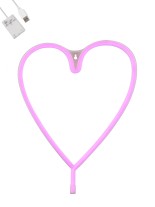 GloboStar® 78593 Φωτιστικό Ταμπέλα Φωτεινή Επιγραφή NEON LED Σήμανσης HEART LINE 5W με Καλώδιο Τροφοδοσίας USB - Μπαταρίας 3xAAA (Δεν Περιλαμβάνονται) - Ροζ