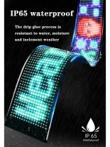 GLOBOSTAR® MATRIX GLB-106-0002 Εύκαμπτη Κυλιόμενη Ψηφιακή Επιγραφή 37.4x9.2cm P5 64x16 Pixel LED 10W DC 5V 2A με USB 2.0 Αδιάβροχο IP65 Πολύχρωμο RGB - Bluetooth Control μέσω iPIXEL APP - Μ37.4 x Π0.2 x Υ9.2cm - 2 Χρόνια Εγγύηση
