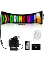 GLOBOSTAR® MATRIX GLB-106-0004 Εύκαμπτη Κυλιόμενη Ψηφιακή Επιγραφή 133x19.2cm P9 144x16 Pixel LED 10W DC 5V 2A με USB 2.0 Αδιάβροχο IP65 Πολύχρωμο RGB - Bluetooth Control μέσω iPIXEL APP - Μ133 x Π0.4 x Υ19.2cm - 2 Χρόνια Εγγύηση