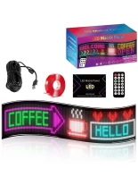 GLOBOSTAR® MATRIX GLB-106-0011 Εύκαμπτη Κυλιόμενη Ψηφιακή Επιγραφή 93x20cm P4.5 192x32 Pixel LED 20W AC 220-240V Αδιάβροχο IP65 Πολύχρωμο RGB - Bluetooth Control μέσω iPIXEL APP - Μ93 x Π0.4 x Υ20cm - 2 Χρόνια Εγγύηση