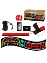GLOBOSTAR® MATRIX GLB-106-0012 Εύκαμπτη Κυλιόμενη Ψηφιακή Επιγραφή 145x28cm P7 192x32 Pixel LED 20W AC 220-240V Αδιάβροχο IP65 Πολύχρωμο RGB - Bluetooth Control μέσω iPIXEL APP - Μ145 x Π0.4 x Υ28cm - 2 Χρόνια Εγγύηση