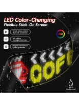 GLOBOSTAR® MATRIX GLB-106-0013 Εύκαμπτη Κυλιόμενη Ψηφιακή Επιγραφή 192x28cm P7 256x32 Pixel LED 40W AC 220-240V Αδιάβροχο IP65 Πολύχρωμο RGB - Bluetooth Control μέσω iPIXEL APP - Μ192 x Π0.4 x Υ28cm - 2 Χρόνια Εγγύηση
