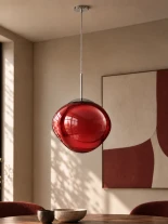 GLOBOSTAR® DIXAR 00763 Μοντέρνο Κρεμαστό Φωτιστικό Οροφής με Ντουί 1 x E27 AC 220-240V IP20 - Κόκκινο - Μ36 x Π36 x Υ45cm