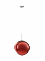 GLOBOSTAR® DIXAR 00763 Μοντέρνο Κρεμαστό Φωτιστικό Οροφής με Ντουί 1 x E27 AC 220-240V IP20 - Κόκκινο - Μ36 x Π36 x Υ45cm