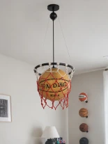 GLOBOSTAR® NBA 01027 Μοντέρνο Κρεμαστό Φωτιστικό Οροφής με Ντουί 1 x E27 AC 220-240V IP20 - Πορτοκαλί & Κόκκινο - Μ32 x Π32 x Υ58cm