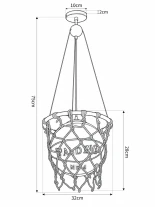 GLOBOSTAR® NBA 01027 Μοντέρνο Κρεμαστό Φωτιστικό Οροφής με Ντουί 1 x E27 AC 220-240V IP20 - Πορτοκαλί & Κόκκινο - Μ32 x Π32 x Υ58cm