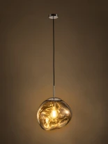 GLOBOSTAR® DIXAR 01460 Μοντέρνο Κρεμαστό Φωτιστικό Οροφής με Ντουί 1 x E27 AC 220-240V IP20 - Ασημί - Μ28 x Π28 x Υ40cm