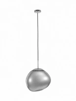 GLOBOSTAR® DIXAR 01460 Μοντέρνο Κρεμαστό Φωτιστικό Οροφής με Ντουί 1 x E27 AC 220-240V IP20 - Ασημί - Μ28 x Π28 x Υ40cm