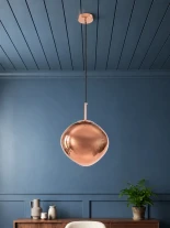 GLOBOSTAR® DIXAR 01461 Μοντέρνο Κρεμαστό Φωτιστικό Οροφής με Ντουί 1 x E27 AC 220-240V IP20 - Χάλκινο - Μ28 x Π28 x Υ40cm