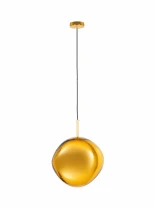 GLOBOSTAR® DIXAR 01462 Μοντέρνο Κρεμαστό Φωτιστικό Οροφής με Ντουί 1 x E27 AC 220-240V IP20 - Χρυσό - Μ28 x Π28 x Υ40cm