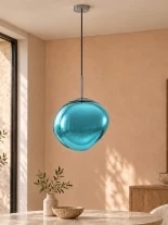GLOBOSTAR® DIXAR 01467 Μοντέρνο Κρεμαστό Φωτιστικό Οροφής με Ντουί 1 x E27 AC 220-240V IP20 - Μπλε - Μ36 x Π36 x Υ45cm