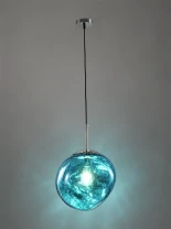 GLOBOSTAR® DIXAR 01467 Μοντέρνο Κρεμαστό Φωτιστικό Οροφής με Ντουί 1 x E27 AC 220-240V IP20 - Μπλε - Μ36 x Π36 x Υ45cm