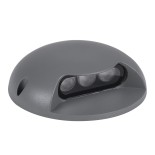GLOBOSTAR® STEPLUNA 90622 Φωτιστικό Σκαλοπατιού / Διαδρόμου LED 3W 330lm 10° DC 24V Αδιάβροχο IP65 Θερμό Λευκό 2700K Dimmable - Bridgelux SMD Chip - Γκρι Ανθρακί Ματ - Μ12 x Π12 x Υ3cm - 3 Χρόνια Εγγύηση
