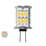 GLOBOSTAR® G4BACK 76136 Λάμπα G4 LED 6W 600lm 320° DC 12-24V IP20 Θερμό Λευκό 2700K - Sanan SMD Chip - Back Pin - Μ1.9 x Π1.9 x Υ3.7cm - 2 Χρόνια Εγγύηση