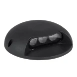 GLOBOSTAR® STEPLUNA 90618 Φωτιστικό Σκαλοπατιού / Διαδρόμου LED 6W 510lm 10° DC 24V Αδιάβροχο IP65 Πολύχρωμο RGB Dimmable DMX512 - Bridgelux SMD Chip - Μαύρο Ματ - Μ12 x Π12 x Υ3cm - 3 Χρόνια Εγγύηση