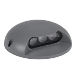 GLOBOSTAR® STEPLUNA 90624 Φωτιστικό Σκαλοπατιού / Διαδρόμου LED 6W 510lm 10° DC 24V Αδιάβροχο IP65 Πολύχρωμο RGB Dimmable DMX512 - Bridgelux SMD Chip - Γκρι Ανθρακί - Μ12 x Π12 x Υ3cm - 3 Χρόνια Εγγύηση