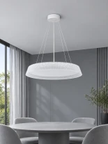 kelvo® LUMORA KLV-101-0585 Κρεμαστό Φωτιστικό Οροφής LED 36W 3600lm 120° AC 220-240V IP20 Ρυθμιζόμενο Λευκό CCT με Διακόπτη στο Driver 2700K/4500K/6000K Triac Dimmable - Lumileds SMD Chip & ENEC/TÜV Driver - Διάφανο - Μ53 x Π53 x Υ7cm - 5 Χρόνια Εγγύηση