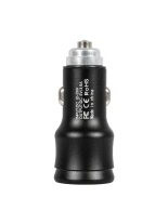 GLOBOSTAR® MATRIX GLB-106-0025 Τροφοδοτικό/Φορτιστής Αυτοκινήτου με 1 x USB 2.4A & 1 x USB-C 2.4A για Εύκαμπτη Κυλιόμενη Ψηφιακή Επιγραφή 12W AC 220-240V σε DC 5V IP20 - Μ6.6 x Π2.8 x Υ2.8cm - 2 Χρόνια Εγγύηση