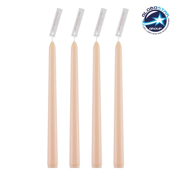 GloboStar® BABY-PINK 35201 ΣΕΤ 4 Αρωματικά Κεριά Κηροπηγίου Παραφίνης με Άρωμα Μπουκέτο Τριαντάφυλλο Ροζ Μ2 x Π2 x Υ25cm