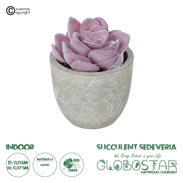 GloboStar® Artificial Garden SUCCULENT SEDEVERIA POTTED PLANT 21028 Διακοσμητικό Φυτό Σεδεβέρια  Φ5x Υ11cm