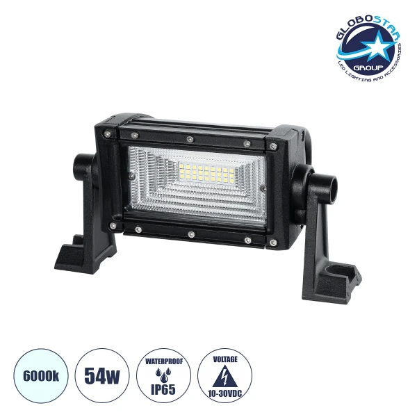 GloboStar® 85480 Μπάρα LED Pencil Beam 7D 2835 SMD 54W 10-30V για Αυτοκίνητα & Φορτηγά LED CREE XBD  6480lm 15° DC 10-30V Αδιάβροχη IP65 Ψυχρό Λευκό 6000K - Μ22 x Π10 x Υ11cm