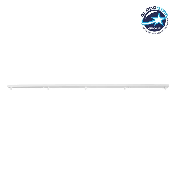 GLOBOSTAR® WALLBASE 77526 Γραμμική Μεταλλική Ροζέτα για Κρέμαση 5 Φωτιστικών - Λευκό - Μ150 x Π5 x Υ4cm