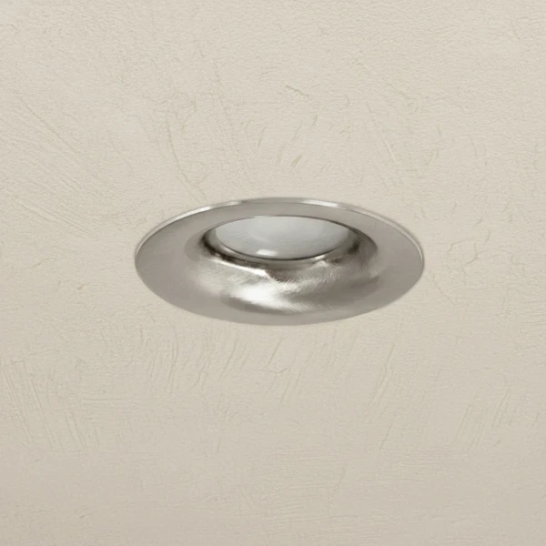 kelvo® LAMDA KLV-101-0046 Χωνευτό Φωτιστικό Downlight Σποτ Μπάνιου για Λάμπα MR16 με Ντουί GU10 AC 220-240V Αδιάβροχο IP65 - Νίκελ Βούρτσας - Μ8.5 x Π8.5 x Υ3.5cm / Q7.5cm
