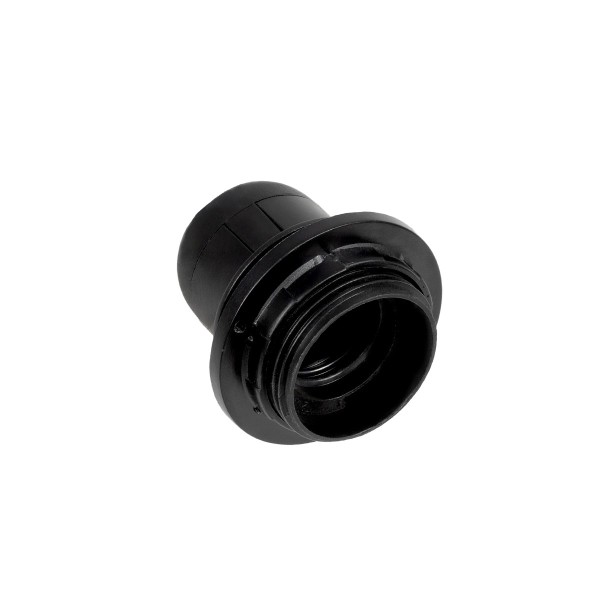 GLOBOSTAR® LAMPHOLDER 78959 Ντουί E27 με Ροδέλα IP20 Μαύρο - Μ5.8 x Π5.8 x Υ5.8cm