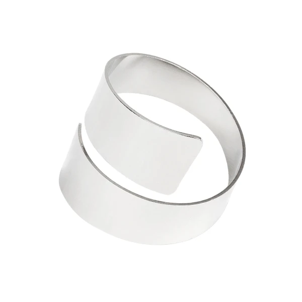 GLOBOSTAR® COUVERT 35009 Διακοσμητικό Δαχτυλίδι Πετσέτας - Ασημί - Μ5 x Π5 x Υ4.5cm