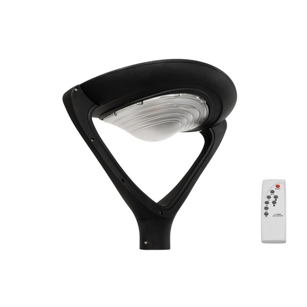 GLOBOSTAR® SQUARE 12117 Φωτιστικό Στύλου/Κολώνας Πλατείας/Πάρκου με Ασύρματο Χειριστήριο LED 25W 2500lm 120° Ενσωματωμένο Φωτοβολταϊκό Panel 5V 12W & Επαναφορτιζόμενη Μπαταρία Li-ion 3.2V 24000mAh με Αισθητήρα Κίνησης-Ημέρας-Νύχτας Αδιάβροχο IP65 Ψυχρό Λε